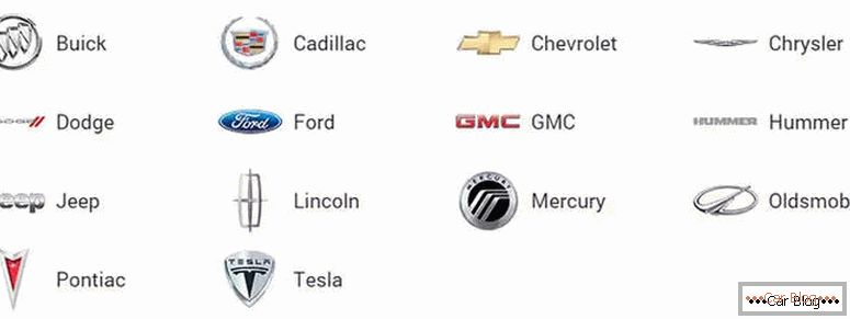 liste la plus complète des marques de voitures américaines