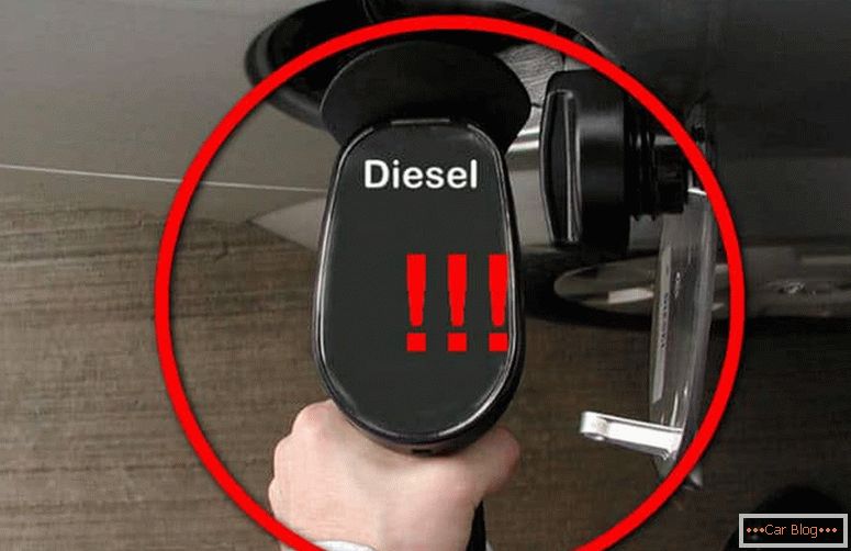 comment se comportera la voiture si de l'essence est versée à la place du diesel