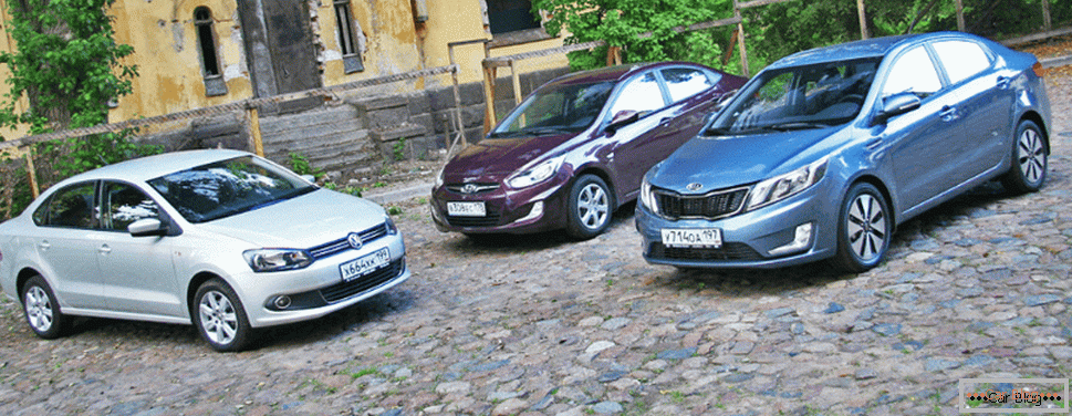 Berline VW Polo, Hyundai Solaris, Kia Rio