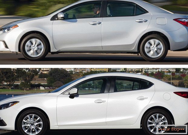 Mazda 3 et Toyota Corolla - les deux voitures ont des caractéristiques positives