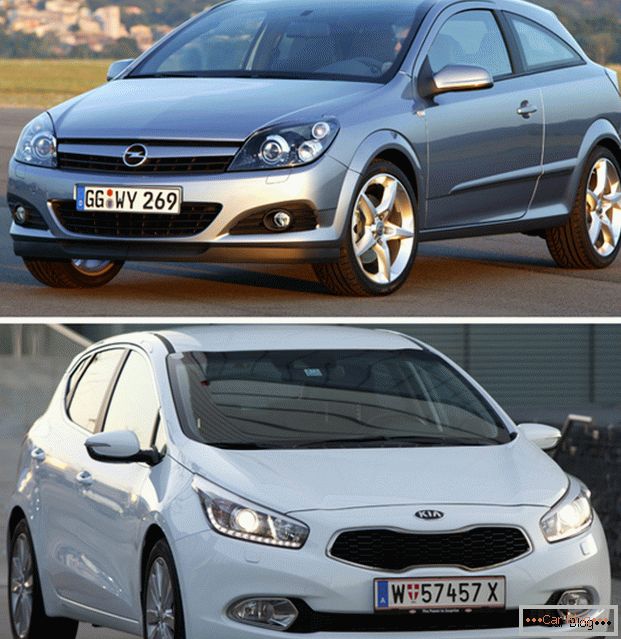 Comparaison des voitures Opel Astra GTC et Kia Sid GT