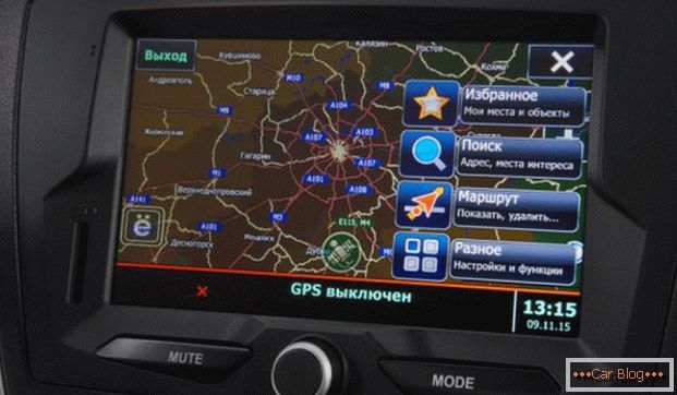 Système de navigation à Lada Grant